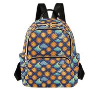 Caihoyu Fashion Backpack Two Sizes Sun Moon Clouds Teal S, Sun Moon Clouds Teal, S, Casual
