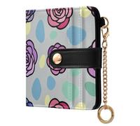 Caihoyu Floral and Dot Ladies Classic Foldable Wallet Convenient Premium PU Leather for Women