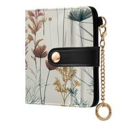 Caihoyu Floral Whispers Women's Compact Folding Wallet Waterproof PU Leather With Card Slots for Women