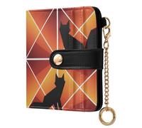 Caihoyu Fox Pattern Women's Folding Card Wallet Unique PU Leather With Slots for Women Girls