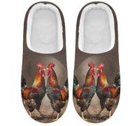 Caihoyu Fuzzy Slippers Cozy Comfortable Cute Rooster Sweater Texas | Daily Household Wear Unisex Household Warm Winter