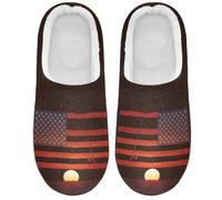Caihoyu Fuzzy Slippers Warm Insulated Us Flag Fish Fisher | Quick Outdoor Errands Unisex Household Warm Winter