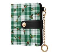 Caihoyu Holly Plaid Ladies Classic Foldable Wallet Unique PU Leather Card for Women
