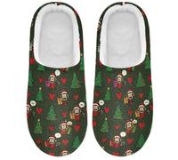 Caihoyu House Slippers Lightweight US W8-9/M6-7 Christmas Monkeys