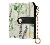 Caihoyu Lavender and Daisy Field Ladies Lightweight Foldable Wallet Portable Everyday PU Leather for Women Boys Girls