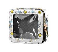 Caihoyu Merry Christmas Transparent Waterproof Zipper Makeup Bag Portable Makeup Organizer for Travel Makeup, Multi, 1 Size, Colorful, multi-coloured, 1 size, Colorful