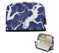 Caihoyu Pencil Bags Large Capacity Makeup Slim Organizer Box for Teacher School Blue Hidden Ghosts