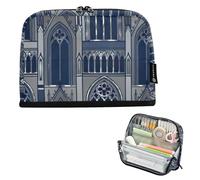 Caihoyu Pencil Box Large Capacity Pen Case Multi-Purpose Bag for Nurse School Supplies Gothic Cathedral Pattern