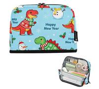 Caihoyu Pencil Case Box Large Capacity Makeup pouching Simple Stationery for Men School Must Haves Christmas Dinosaur Pattern