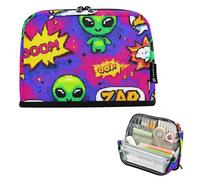 Caihoyu Pencil Case Holder Large Capacity Makeup Bag durables Multi-Purpose for Teen Preppy School Art Aliens
