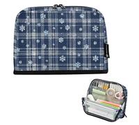 Caihoyu Pencil pouching Large Capacity Cosmetic Bag Multi-Purpose Storage Organizer for Student High School Supplies Crystal Snowflake