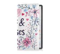 Caihoyu Premium Leather Car Registration and Insurance Holder Men Women Glove Box Organize for Driver Auto Owners Trailer Motorcycle Boat Valentines Day Florals Love Heart Hugs & Kisses