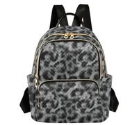 Caihoyu Printed Backpack 2 Large Main Pockets Monochrome Fur S, Monochrome Fur, S, Casual