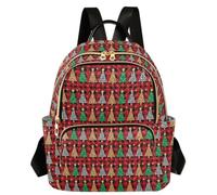 Caihoyu Printed Backpack 2 Large Main Pockets Trees Red Plaid Leopard S, Trees Red Plaid Leopard, M, Casual
