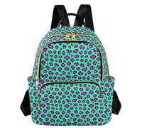 Caihoyu Printed Backpack Large Capacity Rosy Green Fur S, Rosy Green Fur, S, Casual