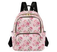 Caihoyu Printed Backpack Multi Pocket Blush Rose Floral S, Blush Rose Floral, M, Casual