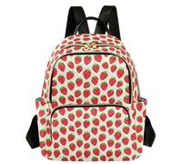 Caihoyu Printed Backpack Multi Pocket Fresh Red Strawberry Blush S, Fresh Red Strawberry Blush, M, Casual