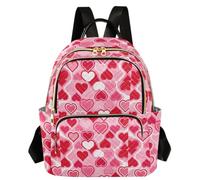 Caihoyu Printed Backpack Two Sizes Red Love Hearts S, Red Love Hearts, S, Casual