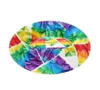 Caihoyu Rainbow Patchwork Tie - Dye Pet Cat Bed Warm & Cozy fluffier Pillow for Medium Size Pets Sleeping