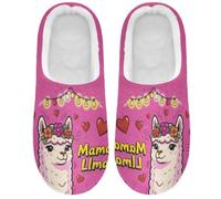 Caihoyu Scuff Slippers Cozy Comfortable Mama Llama, Mama Llama, 14-15