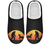 Caihoyu Scuff Slippers Warm Insulated Funny Myth Creatures, Funny Myth