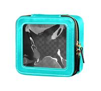 Caihoyu Solid Color Pure Cyan Plain Aqua Clear Mini Makeup Bag Travel Toiletry Bag Small Cosmetic Bag for Flying Bag, Multi, 1 Size, Colourful, multi-coloured, 1 size, Colorful
