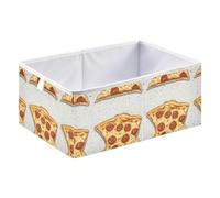 Caihoyu Storage Bin Foldable Cloth Storage Organizer Baskets for Office Shelf Clothes Decor 15.75x10.63x6.96in Thin Crust Pizza Subconsciousness Style
