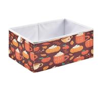 Caihoyu Storage Bin Foldable Cube Organizer Bins for Toys Books Shelves Closets 11.02x11.02x11.02in Pumpkins and Apples