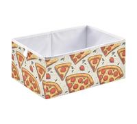 Caihoyu Storage Bin Foldable Organizer Basket for Toys Books Shelves Closets 15.75x10.63x6.96in Thin Crust Pizza Subconsciousness Style