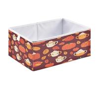 Caihoyu Storage Cubes Bins Foldable Cube Organizer Bins Kids Room Organization 11.02x11.02x11.02in Pumpkins and Apples