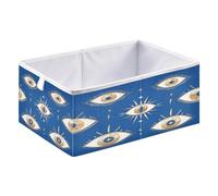 Caihoyu Storage Cubes Bins Foldable Organizer Basket for Closet And Toys 11.02x11.02x11.02in Gold Foil Evil Eyes