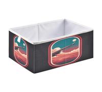 Caihoyu Storage Cubes Bins Foldable Organizer Basket for Closet Shelves 11.02x11.02x11.02in The View From An Airplane Window_4