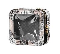 Caihoyu Tender Color Elegant Flower Pattern Transparent Makeup Bag Toiletry Bags Cosmetic Bags for Women, Multi, 1 Size, Colourful, multi-coloured, 1 size, Colorful