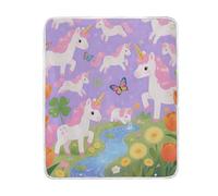 Caihoyu Throw Blanket for Sofa Living Room Throw Blanket Couch Throws 50x60 Inches Girl Throws Blankets Unicorns Purple Garden
