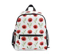 Caihoyu Toddler Backpack Water Repellent S Red Poppy Flower