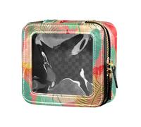 Caihoyu Travel Cosmetic Bag Exotic Leaves tropical Jungle Plants Yellow Transparent Mini Travel Bags for Toiletries Leather Organizer Bags for Travel, Multicolor., One Size, Colorful, Multicoloured.,