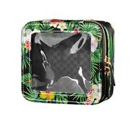 Caihoyu Tropical Palm Leaves Flower Pattern Waterproof Transparent Makeup Bag, Multi, 1 Size, Colorful, multi-coloured, 1 size, Colorful