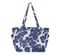 Caihoyu Utility Tote Bag Beach Pool Bags for Gym & Everyday Use with Multi Pockets Blue Hidden Ghosts