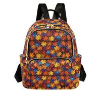 Caihoyu Women Backpack 2 Large Main Pockets Maple Leaves Stained S, Maple Leaves Stained, M, Casual