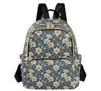 Caihoyu Women Backpack 3 Zipper Pockets Floral William Morris S, Floral William Morris, S, Casual