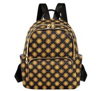 Caihoyu Women Backpack Large Capacity Sun Moon Stars Gold S, Sun Moon Stars Gold, S, Casual