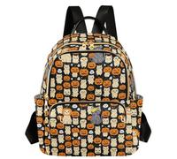 Caihoyu Women Backpack Multi Pocket Halloween monsters Cats S, Halloween Monsters Cats, M, Casual