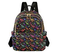 Caihoyu Women Backpack Multi Pocket Rainbow Dinosaur Queer S, Rainbow Dinosaur Queer, M, Casual