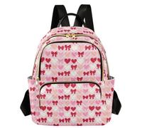 Caihoyu Women Backpack Two Sizes Hearts Blush Red Bows S, Hearts Blush Red Bows, S, Casual