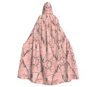 caihuav Dog Paw Prints Print Hooded Cloak Witch Cosplay for Halloween | Party Cos Easter Unisex Adult Christmas Reaper Dark Princess Mage Decorative Comfortable Comfort jedi wizard magician