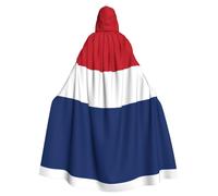 caihuav Dominican Republic Print Hooded Cloak Witch Cosplay for Halloween | Party Cos Easter Unisex Adult Christmas Reaper Dark Princess Mage Decorative Comfortable Comfort jedi wizard magician