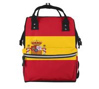 caihuav Large Capacity Spanish flag Print Mummy Backpack Diaper Bag | Laptop College Book Bag Outdoor Casual Daypack Travel Lightweight Fashion youth Adjustable