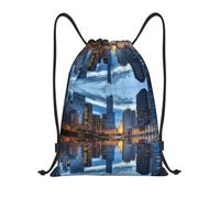 caihuav S Drawstring Chicago Illinois Usa Print GymBags Backpack | Yoga String Trip Sack Dance Travel Carry-On Luggage Camping Hiking Storage
