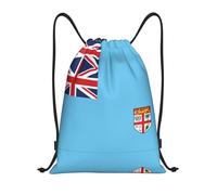 caihuav S Drawstring Fiji Flag Print GymBags Backpack