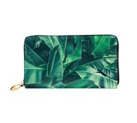 caihuav Tropical Banana Leaf Print Leather Wallet for Women â€“ Stylish Long Clutch & Thin Bifold Checkbook Wallet, Receipt Compartments
